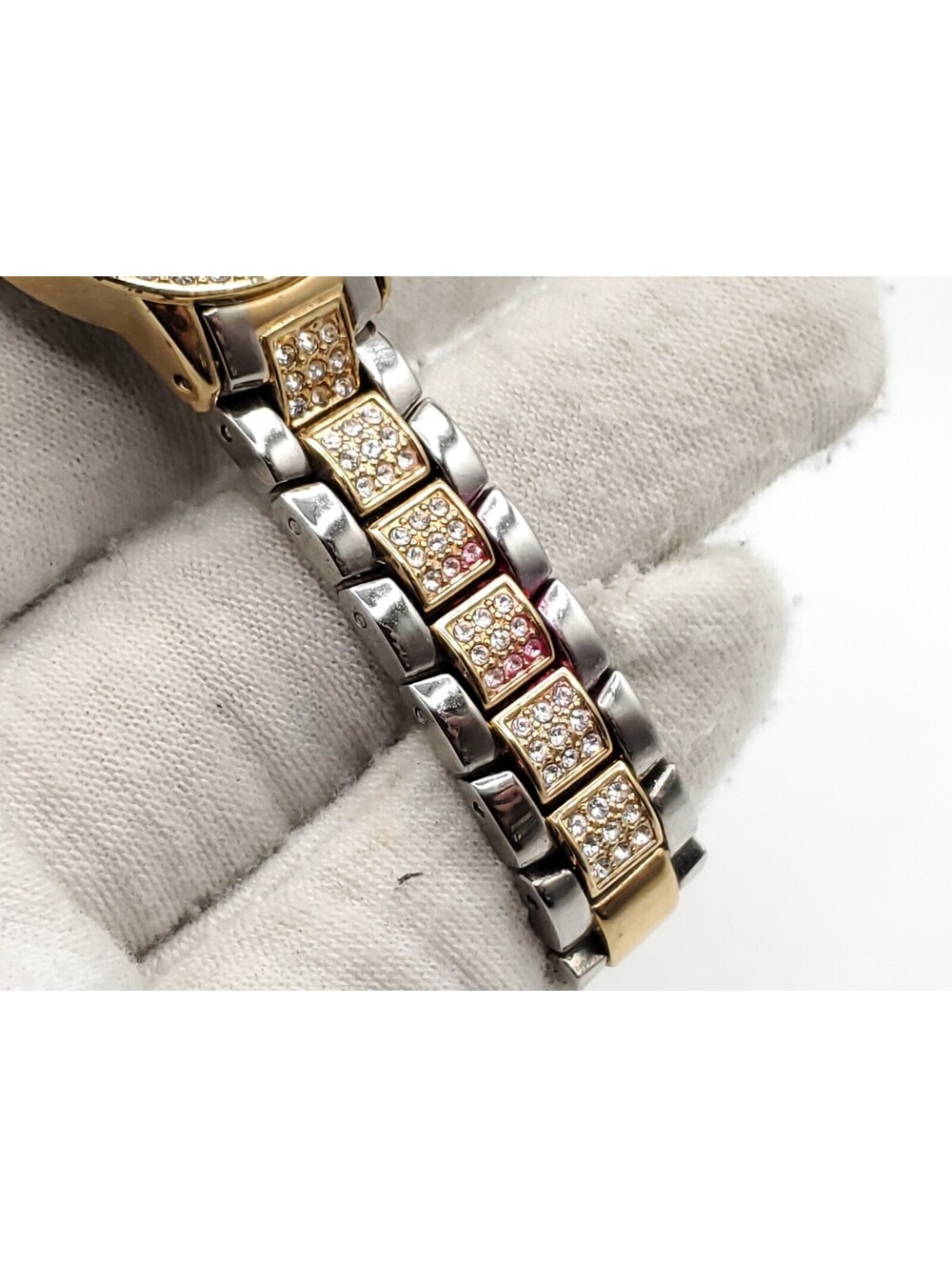 Anne Klein Rhinestone Watch Womens New Battery Two-Tone 25mm - Picture 7 of 11